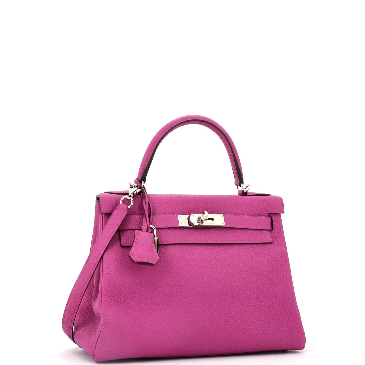 Kelly Handbag Rose Pourpre Togo with Palladium Hardware 28