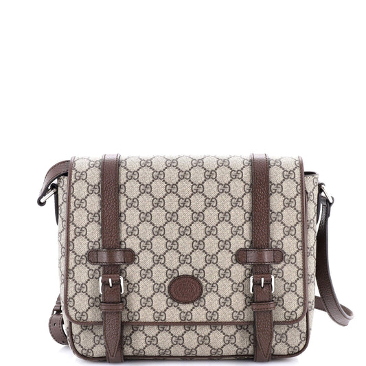 Interlocking G Patch Messenger Bag GG Coated Canvas Medium