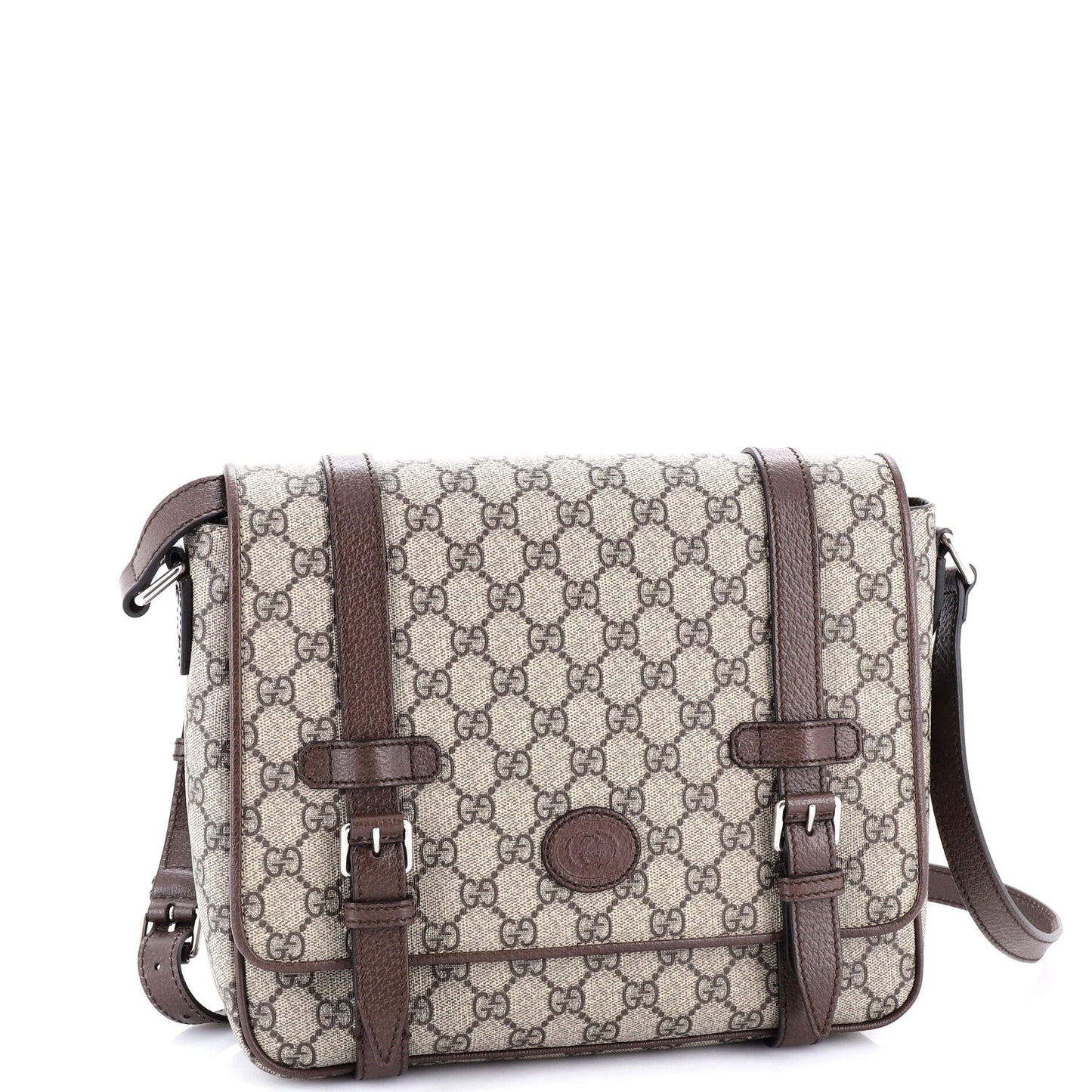 Interlocking G Patch Messenger Bag GG Coated Canvas Medium