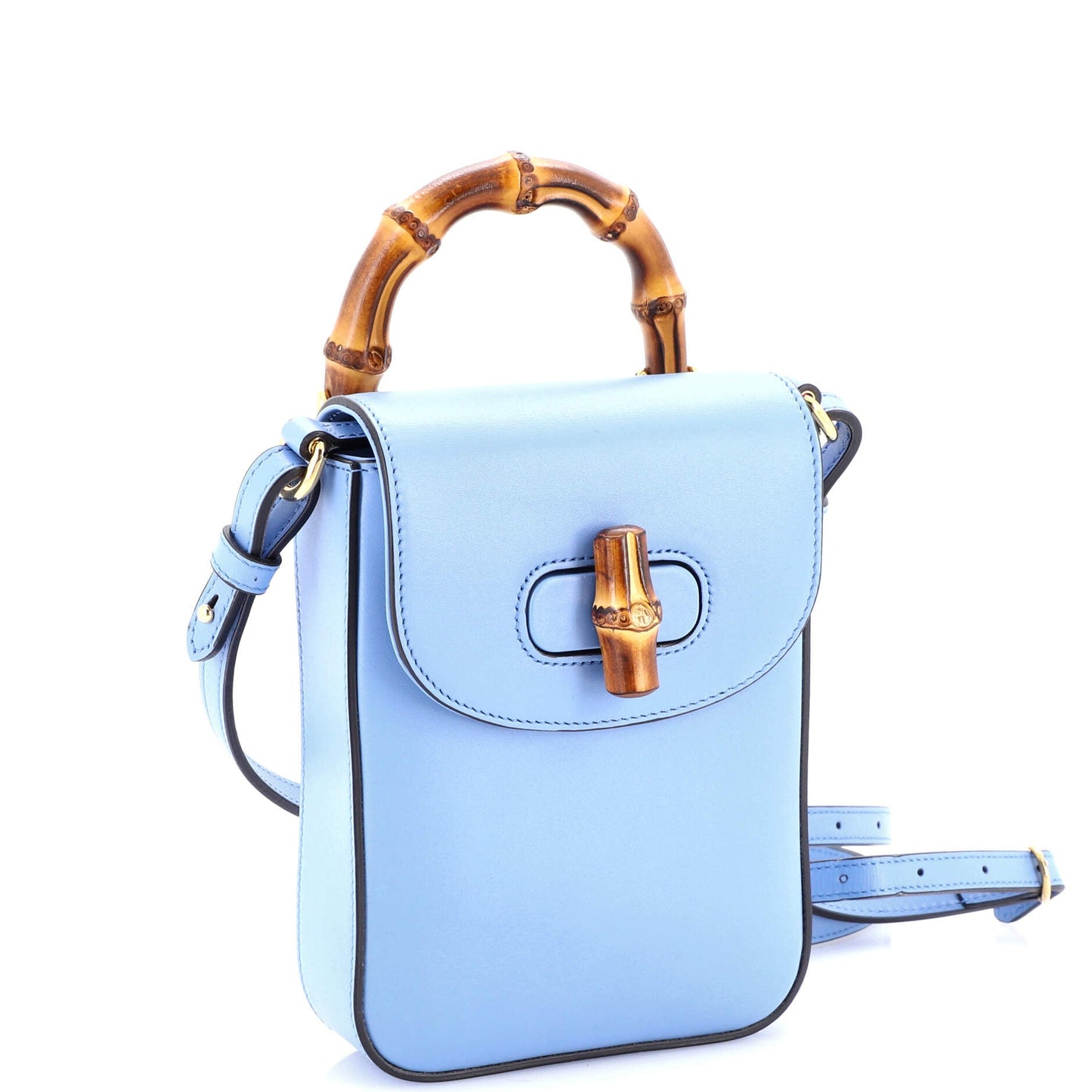 Bamboo Top Handle Backpack Leather Mini