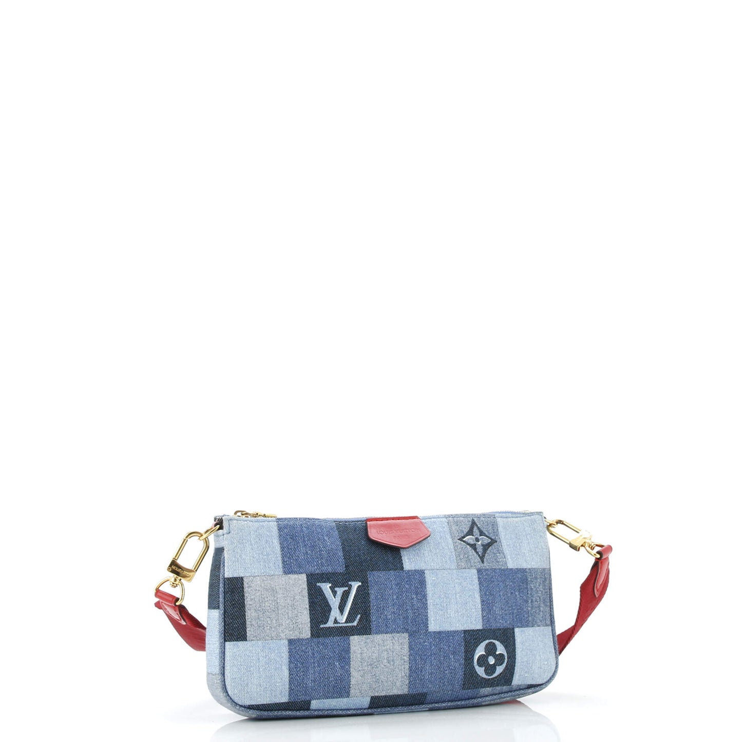 Multi Pochette Accessoires Damier and Monogram Patchwork Denim