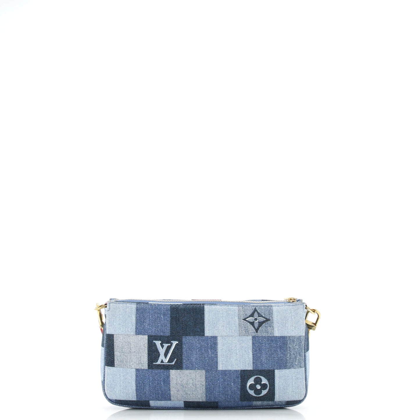Multi Pochette Accessoires Damier and Monogram Patchwork Denim