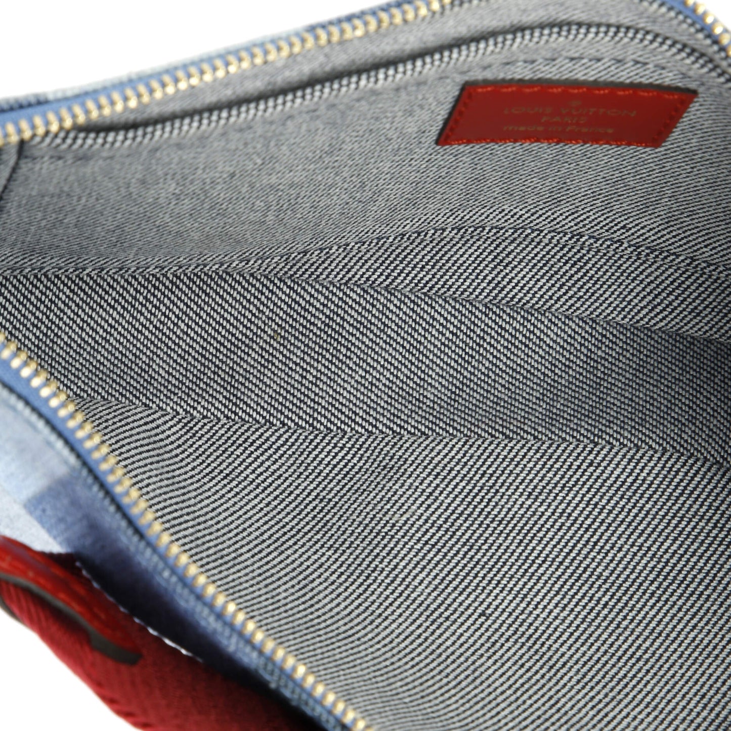 Multi Pochette Accessoires Damier and Monogram Patchwork Denim