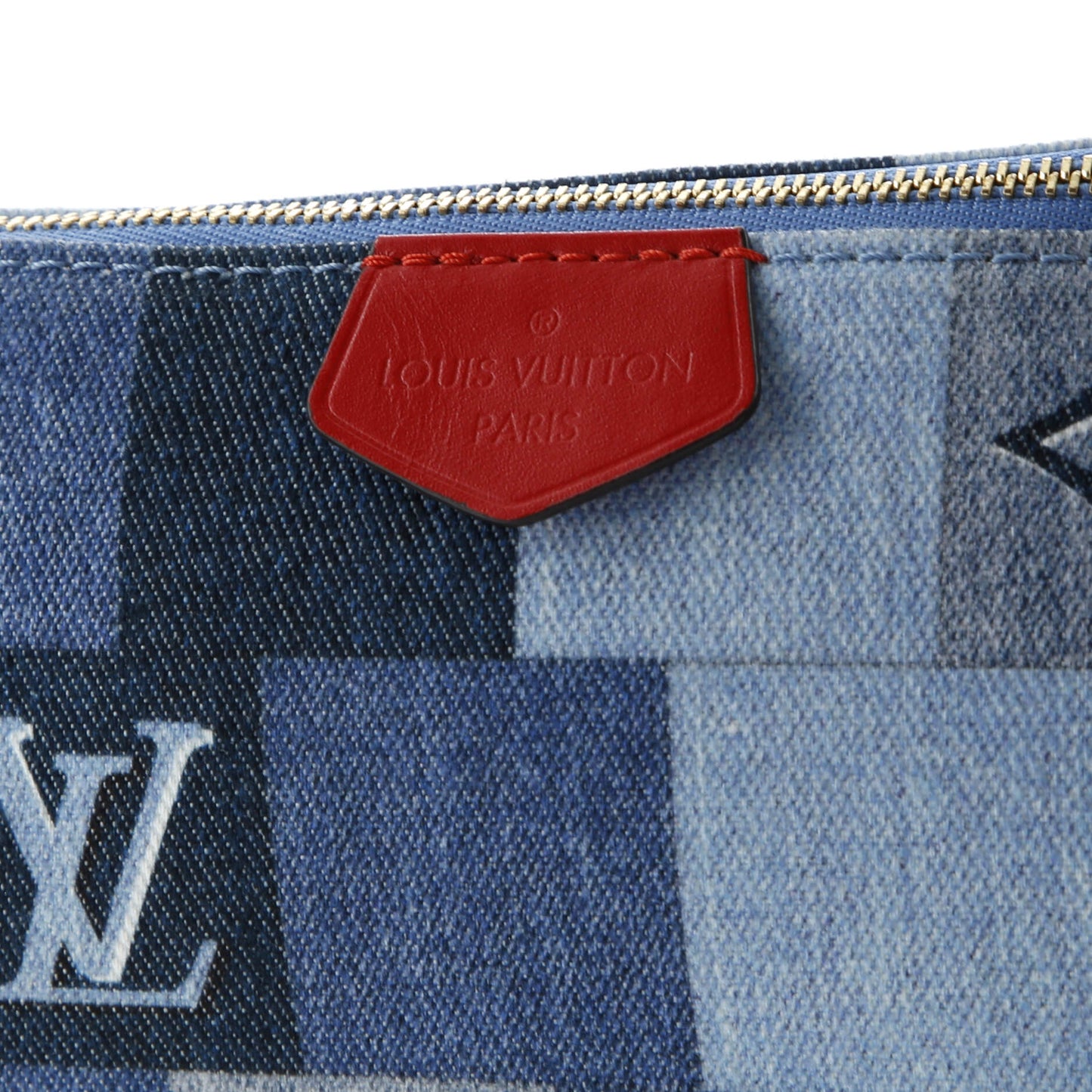 Multi Pochette Accessoires Damier and Monogram Patchwork Denim