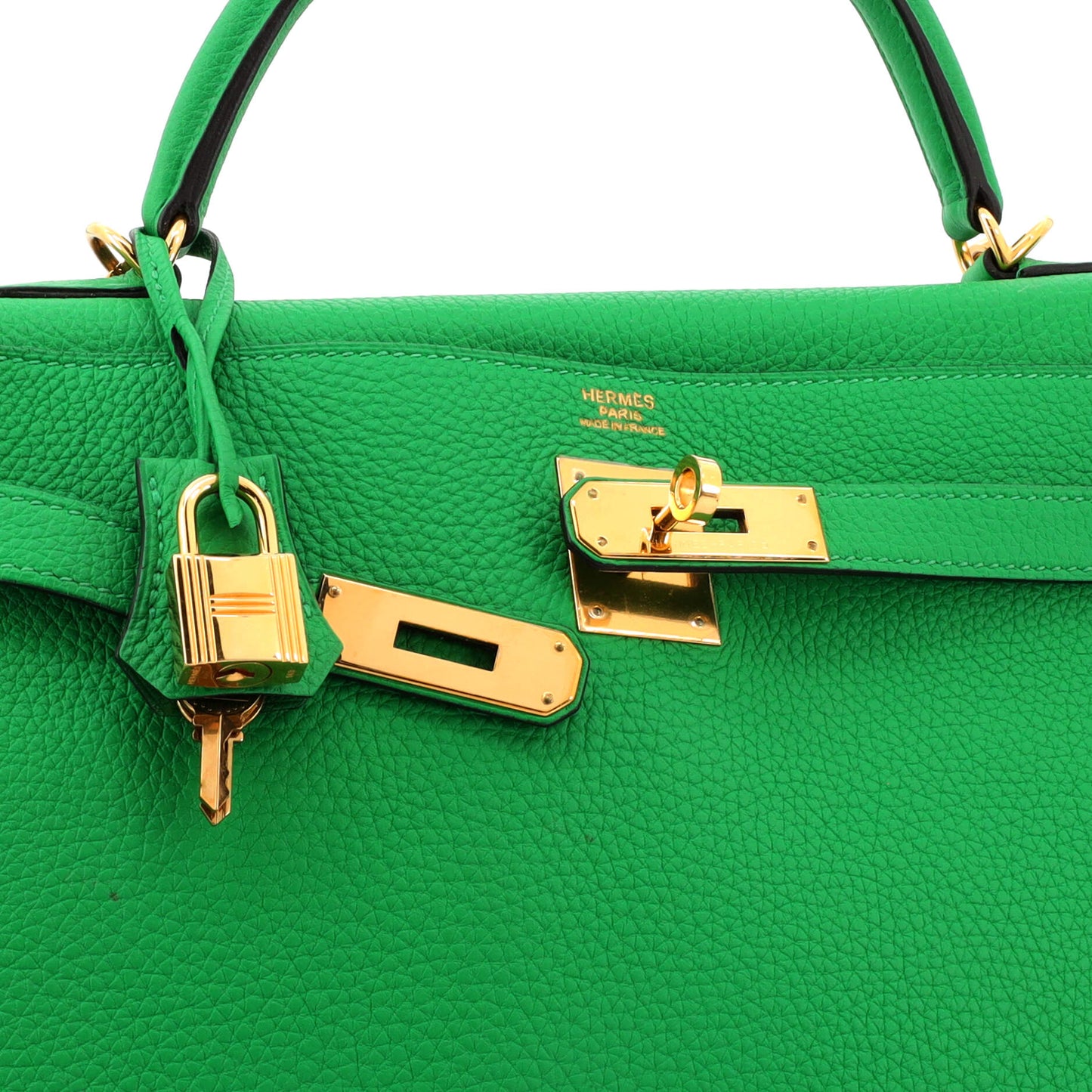 Kelly Handbag Bamboo Togo with Gold Hardware 32