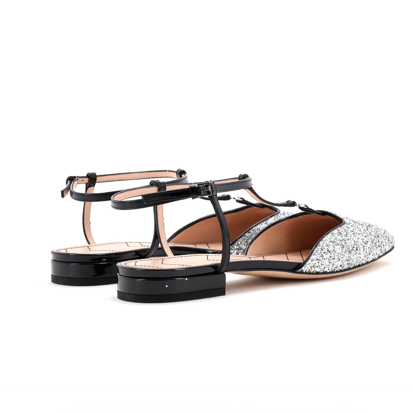 Women's GG Slingback Flats Glitter and Patent