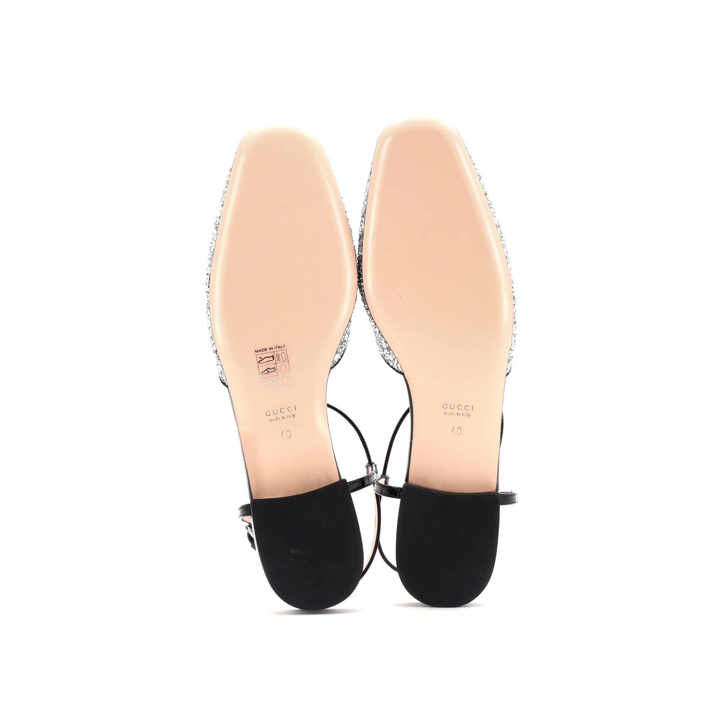 Women's GG Slingback Flats Glitter and Patent
