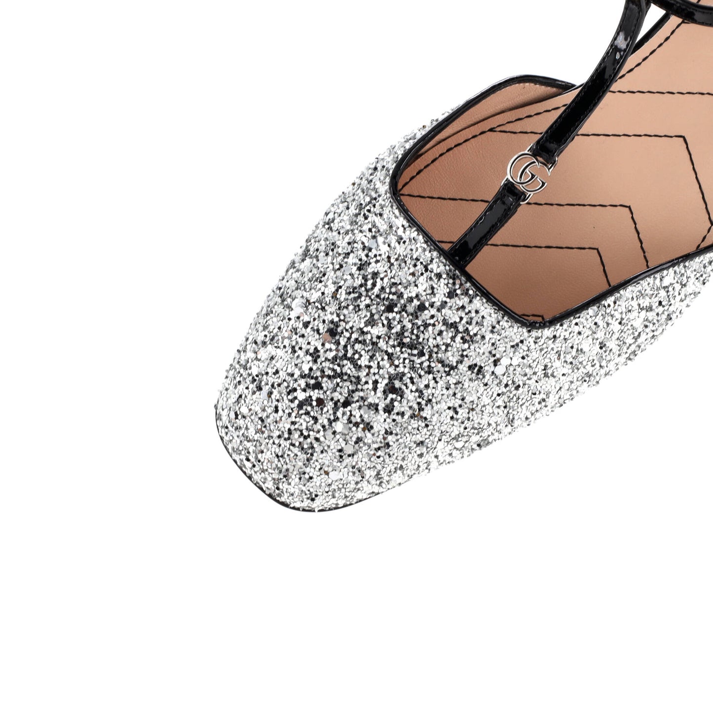 Women's GG Slingback Flats Glitter and Patent