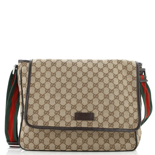 Web Strap Flap Messenger GG Canvas Medium