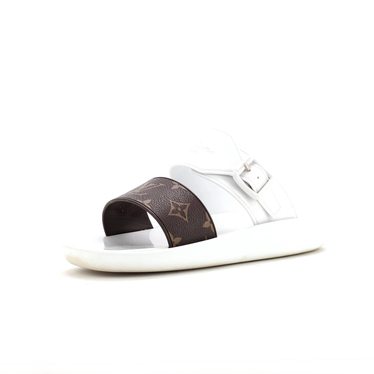 Women's Sunbath Flat Mule Sandals Monogram Canvas and Rubber