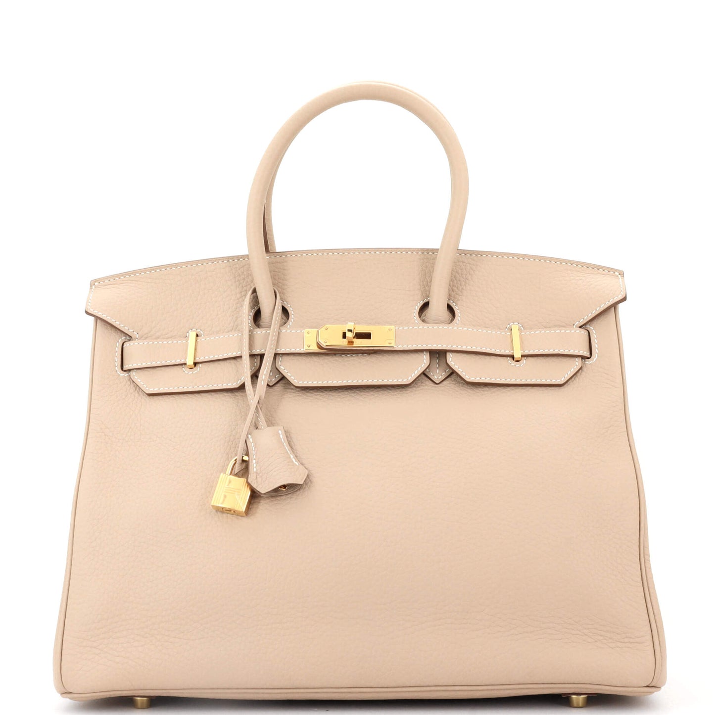 Birkin Handbag Light Clemence with Gold Hardware 35