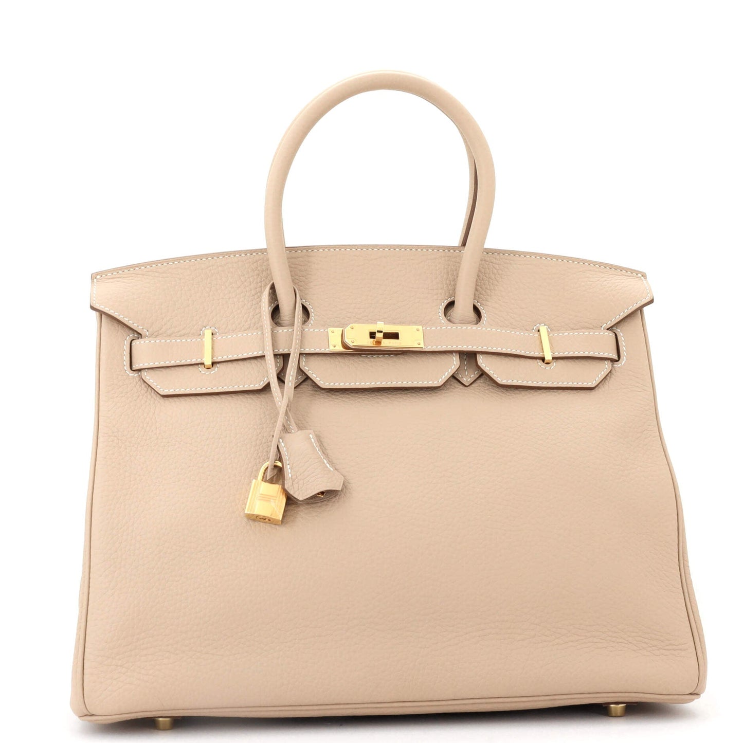 Birkin Handbag Light Clemence with Gold Hardware 35