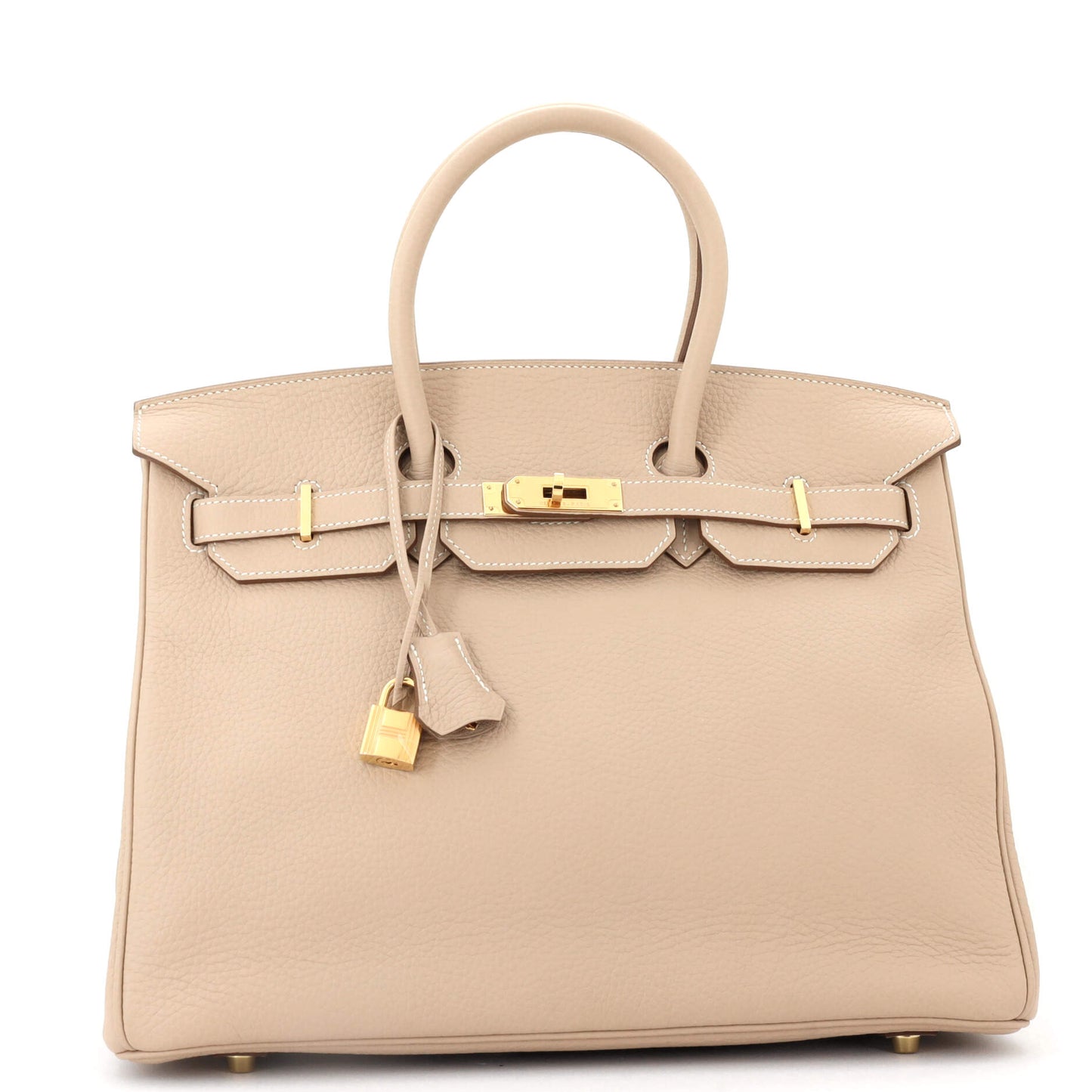Birkin Handbag Light Clemence with Gold Hardware 35