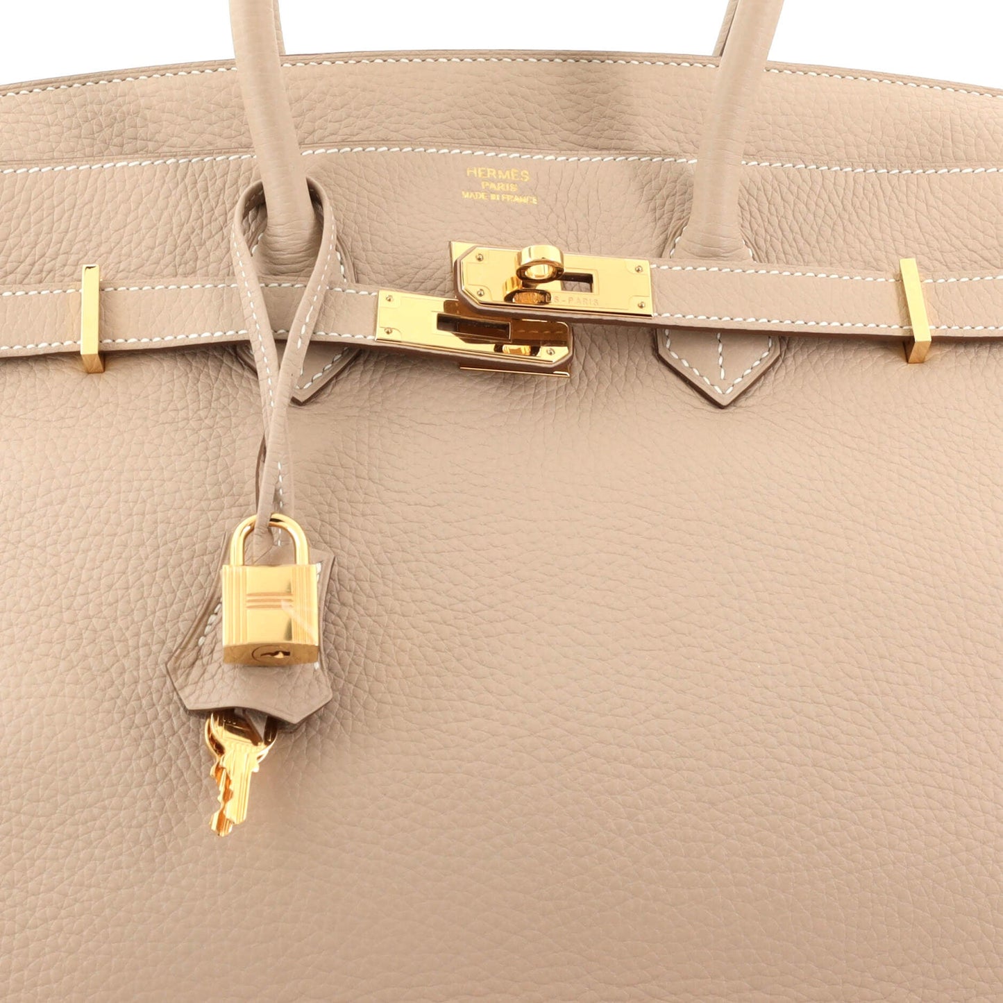 Birkin Handbag Light Clemence with Gold Hardware 35