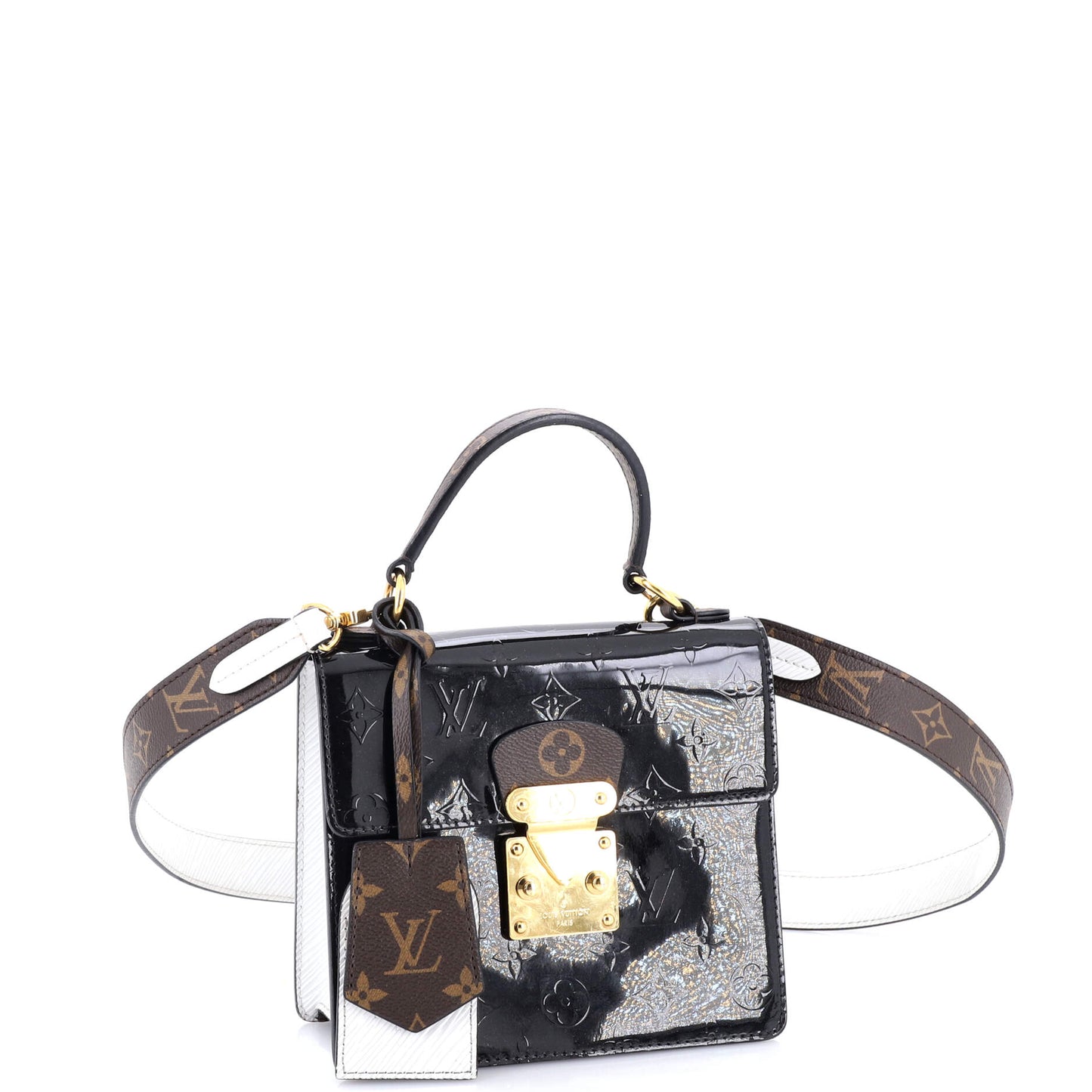 Spring Street NM Handbag Monogram Vernis with Monogram Canvas and Epi Leather