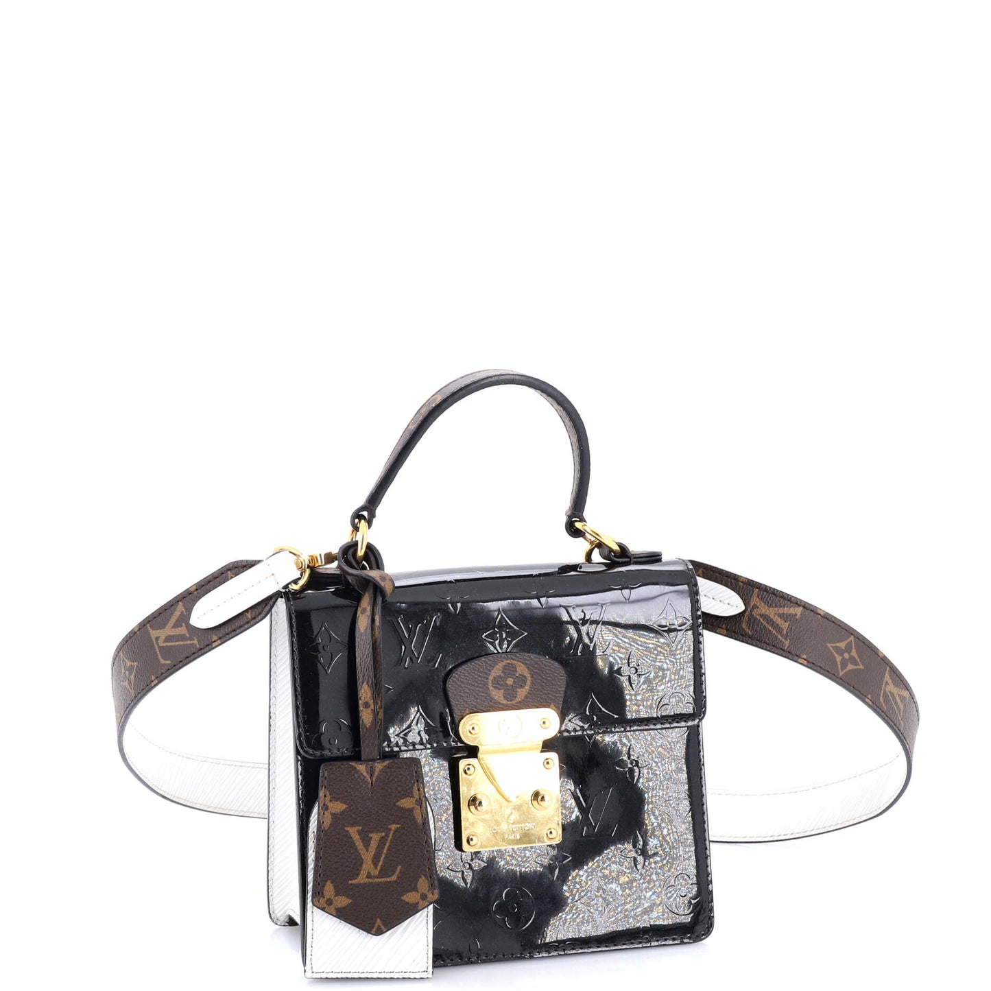 Spring Street NM Handbag Monogram Vernis with Monogram Canvas and Epi Leather