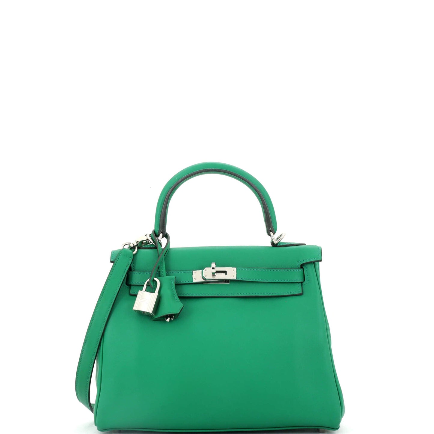 Kelly Handbag Vert Vertigo Swift with Palladium Hardware 25