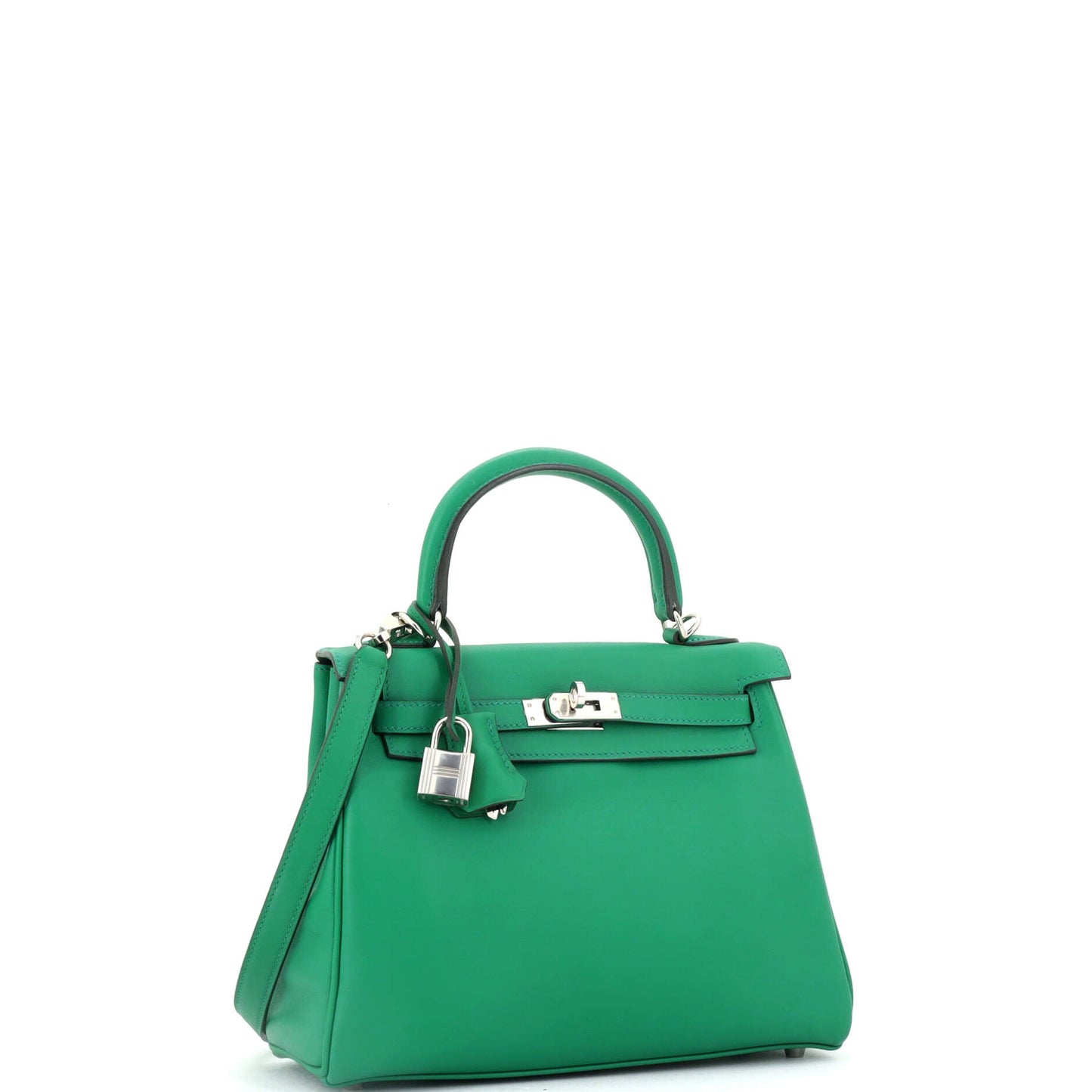 Kelly Handbag Vert Vertigo Swift with Palladium Hardware 25