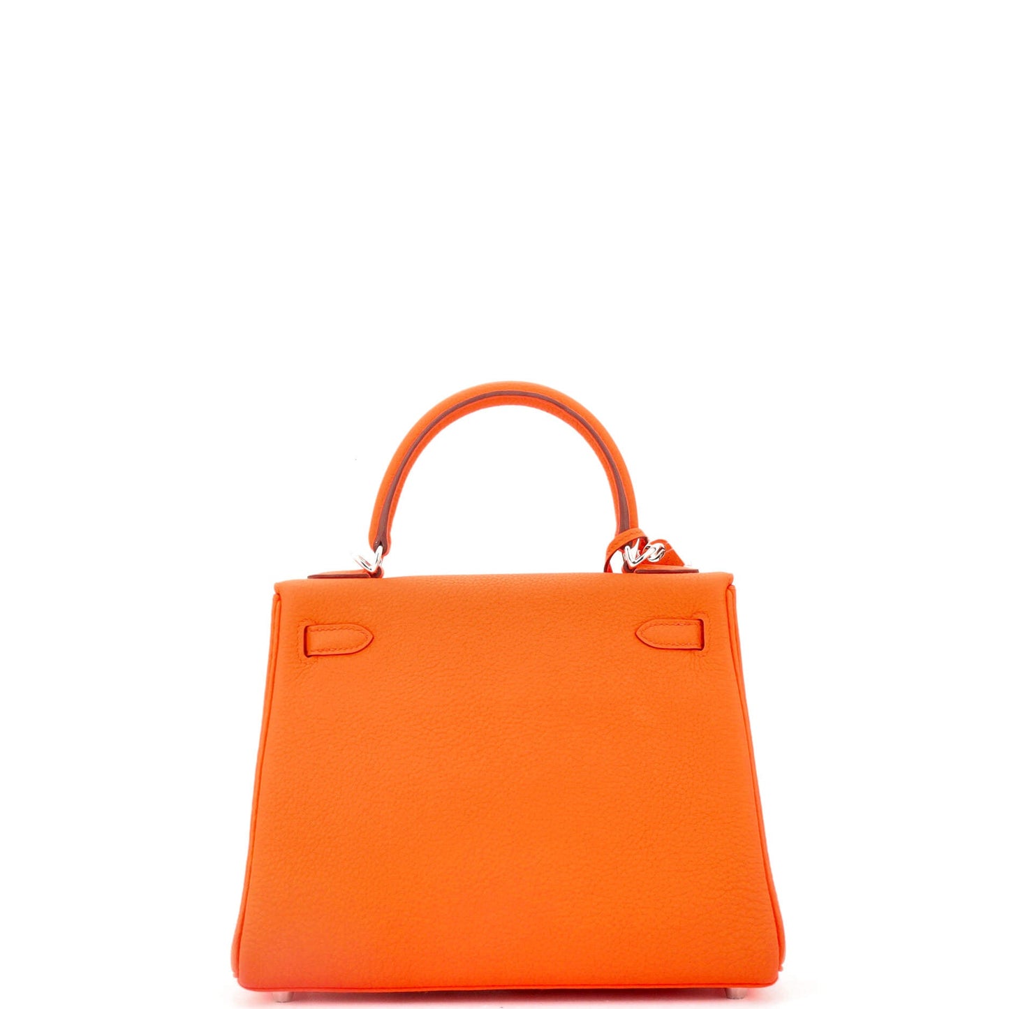 Kelly Handbag Orange Minium Togo with Palladium Hardware 25