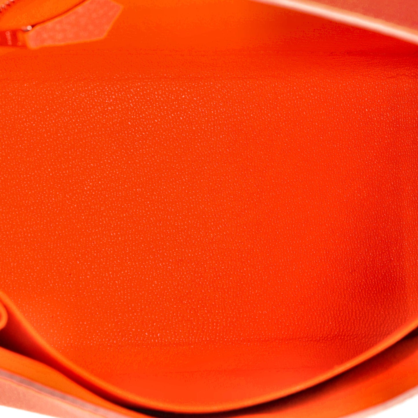 Kelly Handbag Orange Minium Togo with Palladium Hardware 25