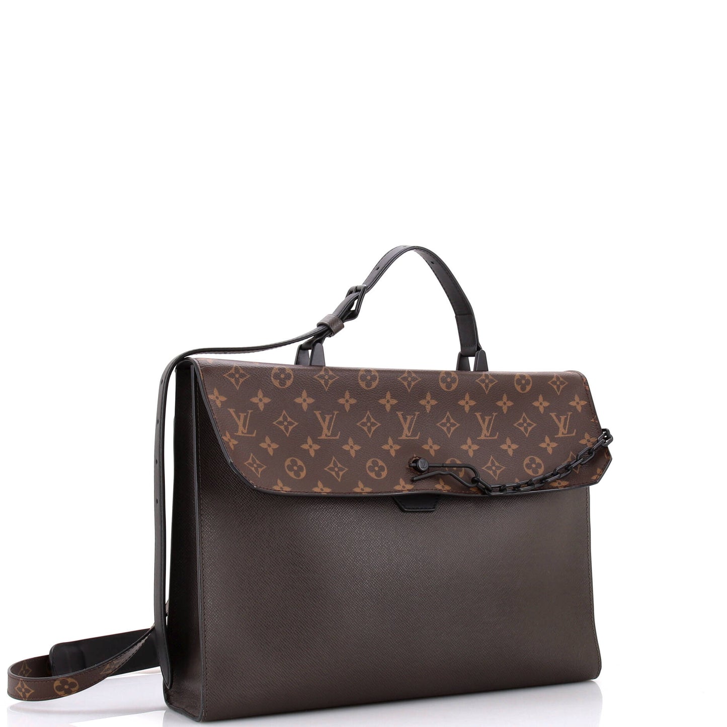 Robusto Briefcase Monogram Canvas and Taiga Leather