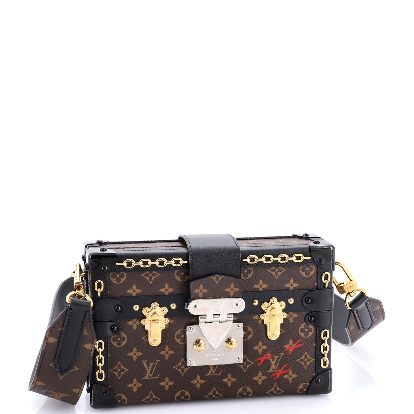 Petite Malle Handbag Monogram Canvas with Chain Detail