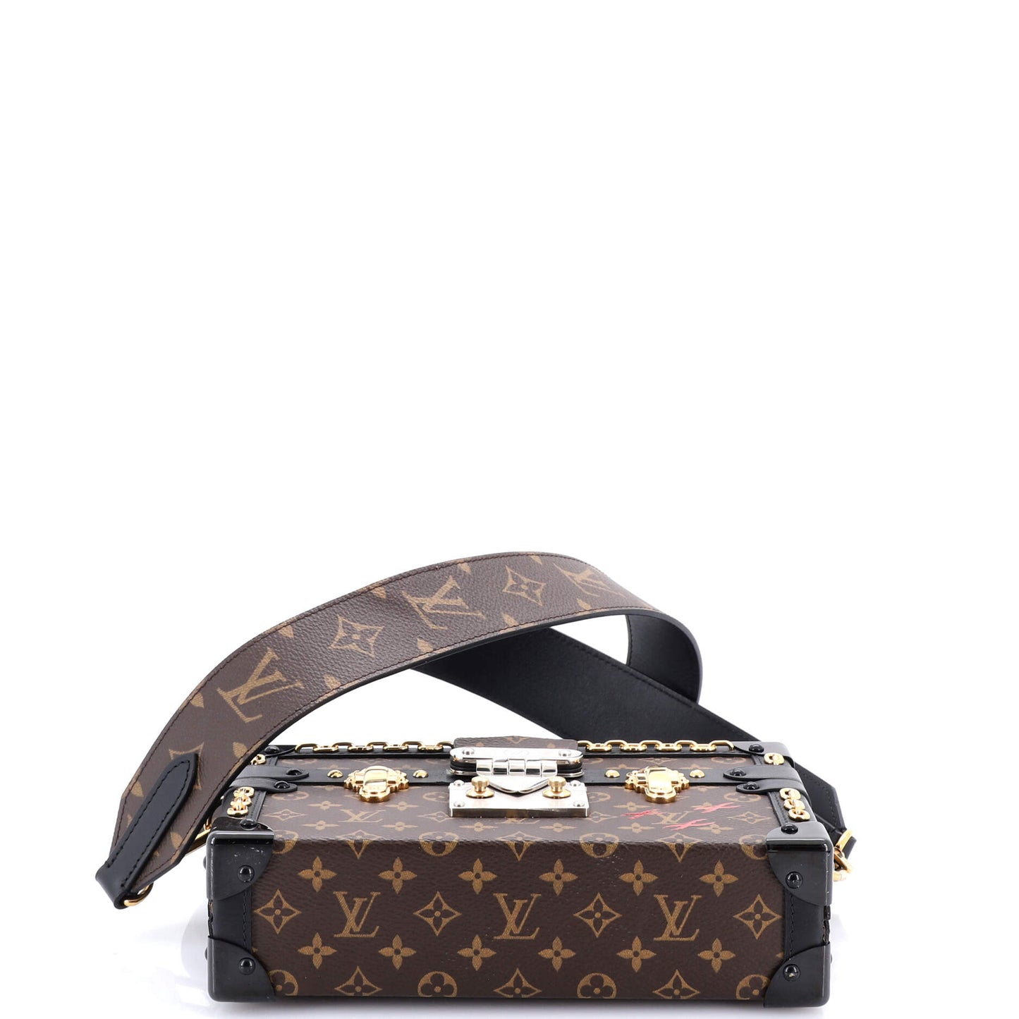 Petite Malle Handbag Monogram Canvas with Chain Detail