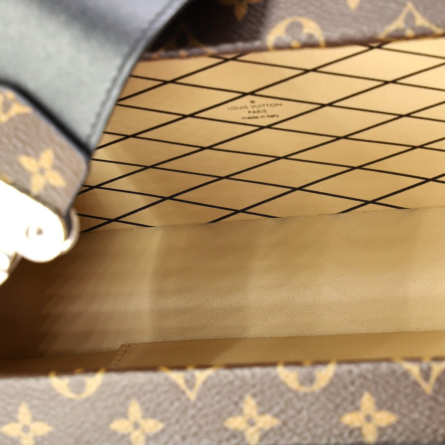 Petite Malle Handbag Monogram Canvas with Chain Detail