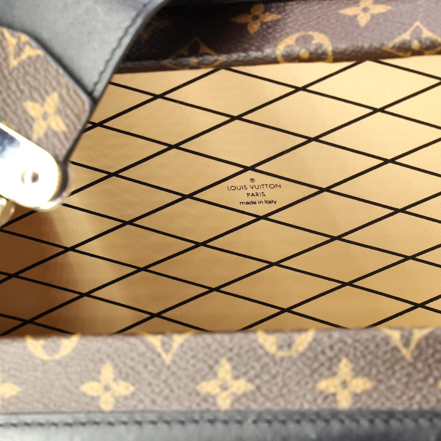 Petite Malle Handbag Monogram Canvas with Chain Detail