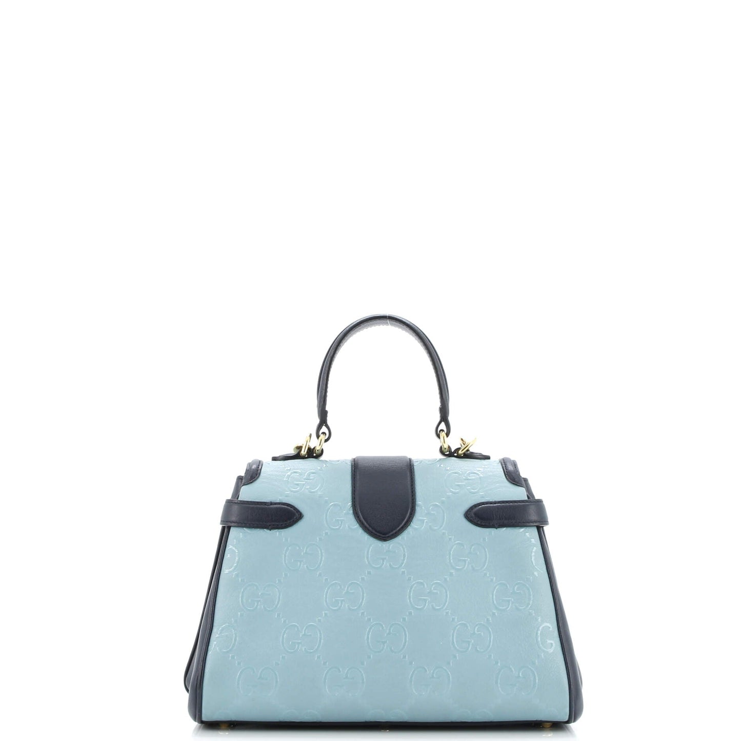 GG Padlock Top Handle Bag GG Embossed Leather Small