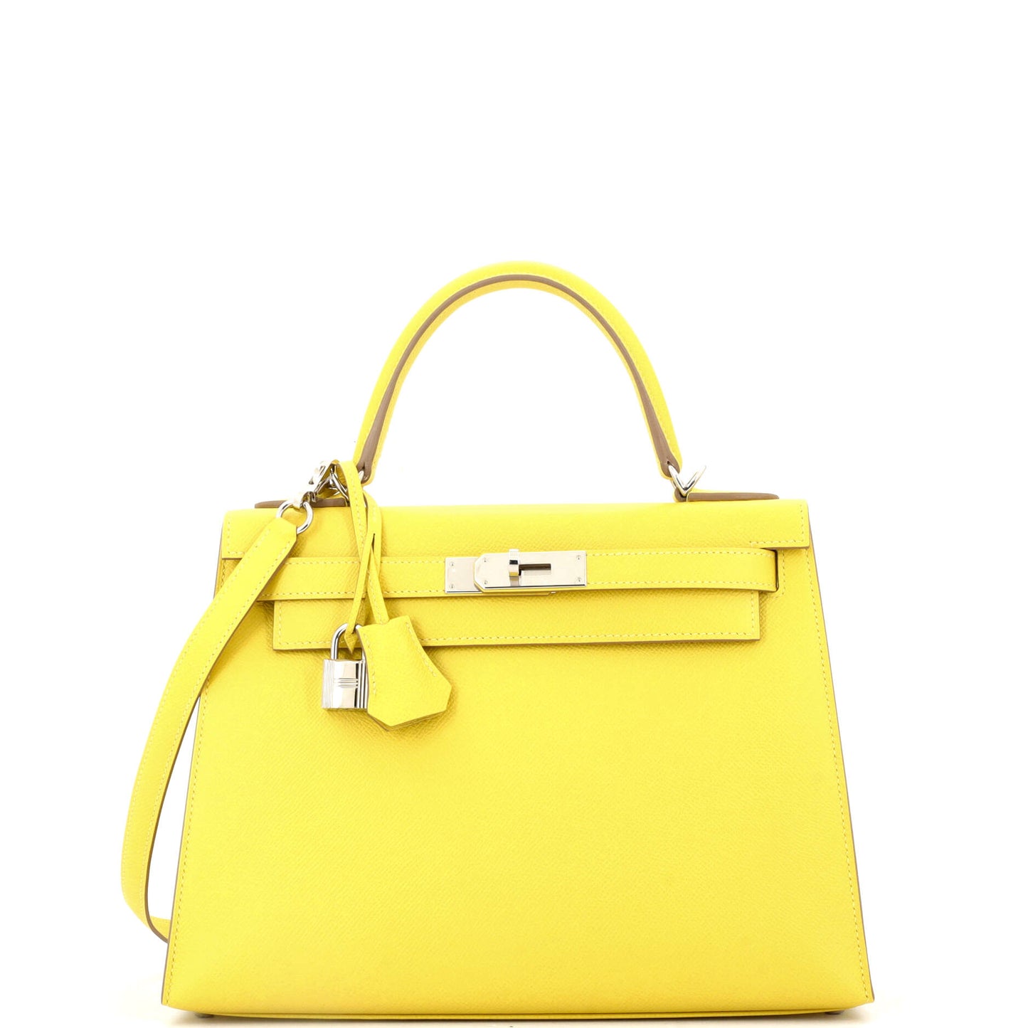 Kelly Handbag Lime Epsom with Palladium Hardware 28