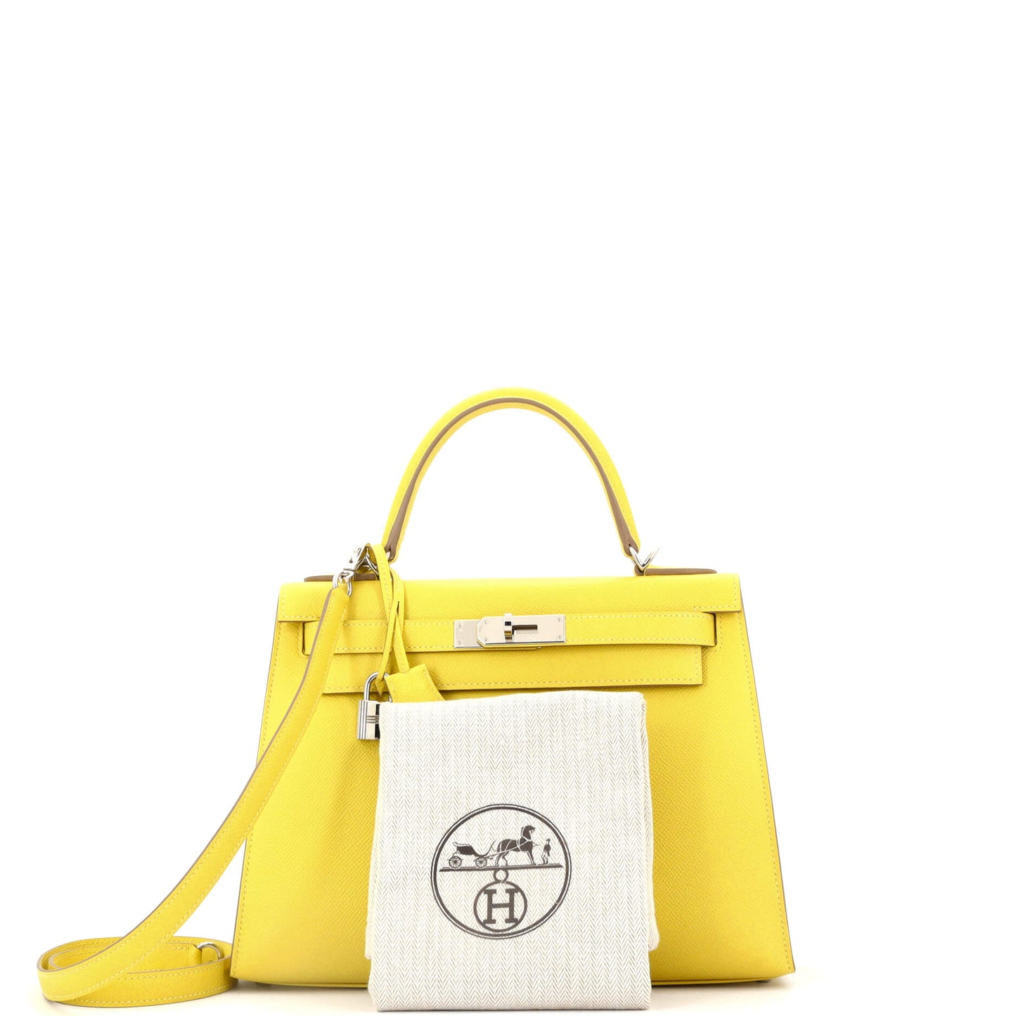 Kelly Handbag Lime Epsom with Palladium Hardware 28
