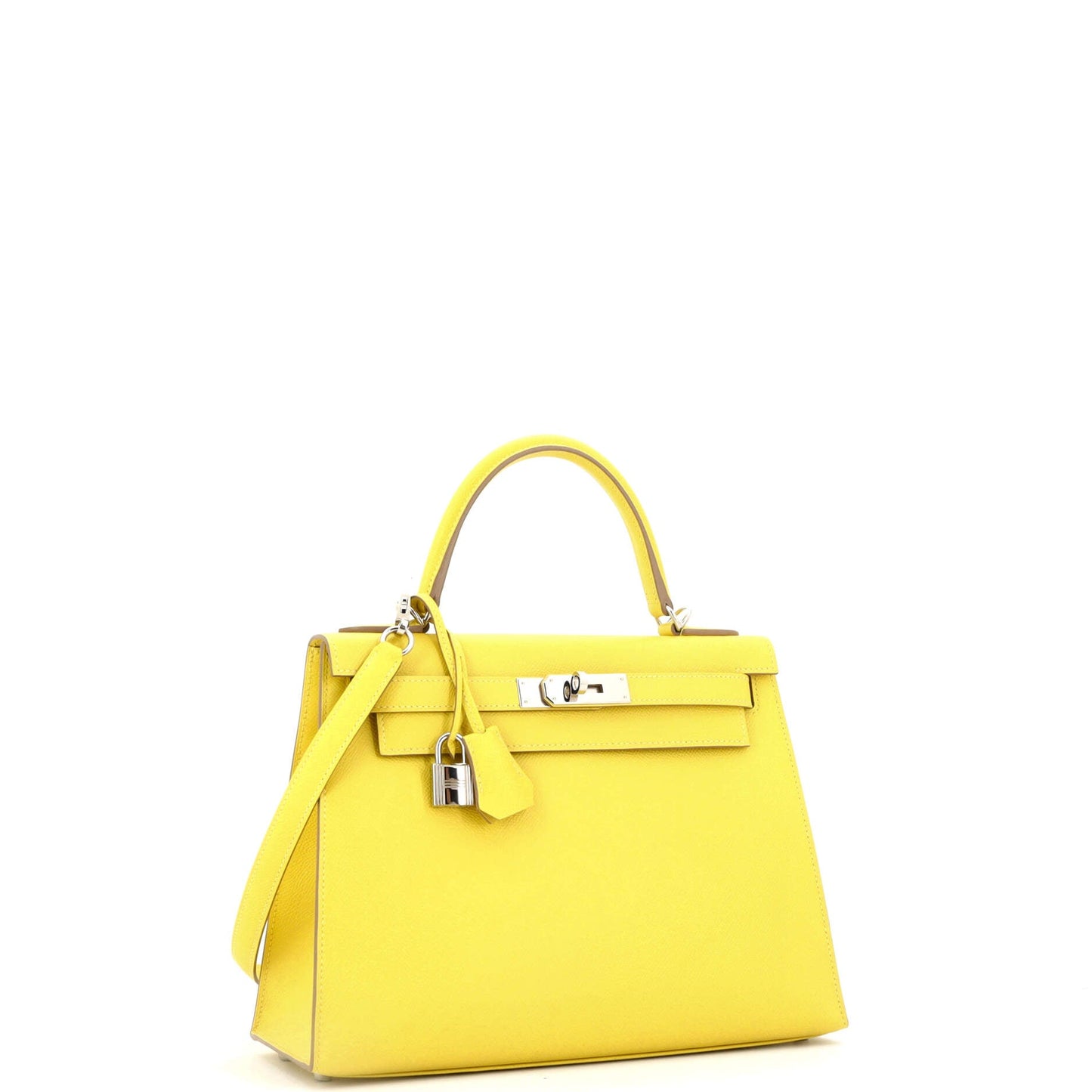 Kelly Handbag Lime Epsom with Palladium Hardware 28