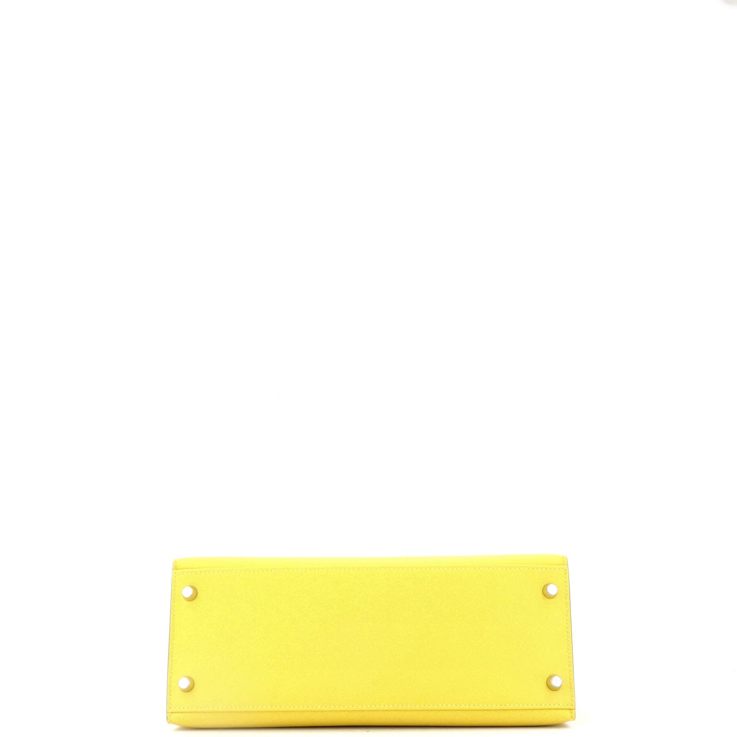 Kelly Handbag Lime Epsom with Palladium Hardware 28