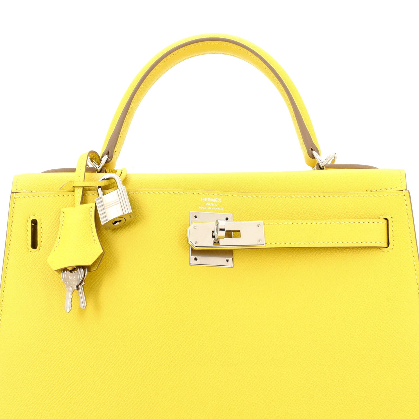 Kelly Handbag Lime Epsom with Palladium Hardware 28