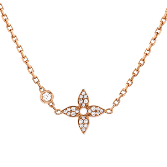 Idylle Blossom Star Pendant Necklace 18K Rose Gold with Diamonds