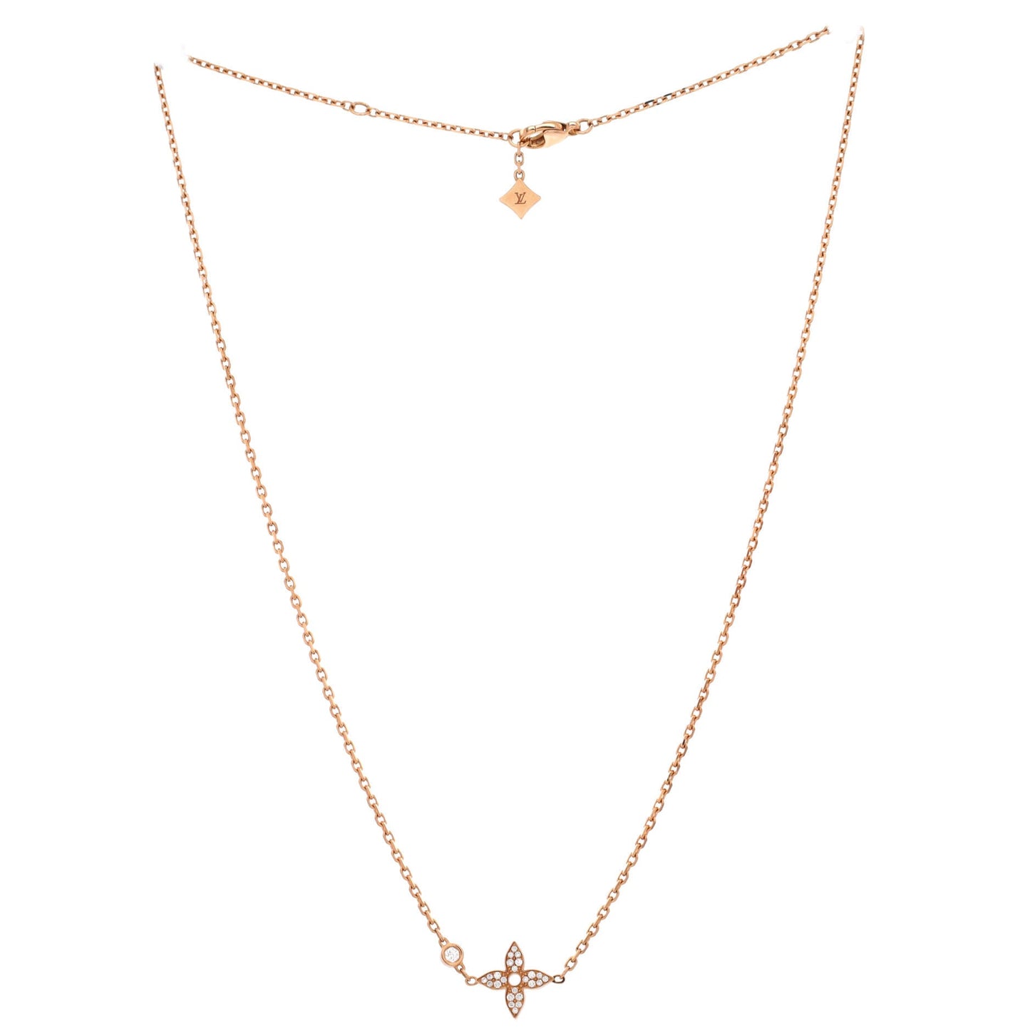 Idylle Blossom Star Pendant Necklace 18K Rose Gold with Diamonds