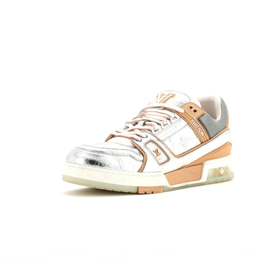 Men's LV Trainer Sneakers Monogram Embossed Metallic Leather