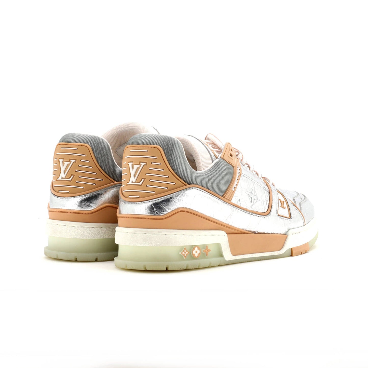 Men's LV Trainer Sneakers Monogram Embossed Metallic Leather