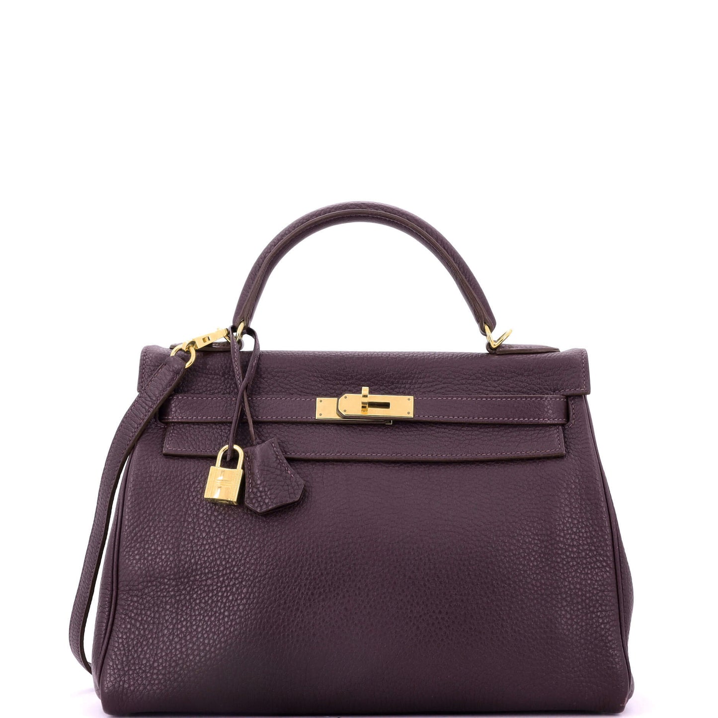 Kelly Handbag Raisin Togo with Gold Hardware 32