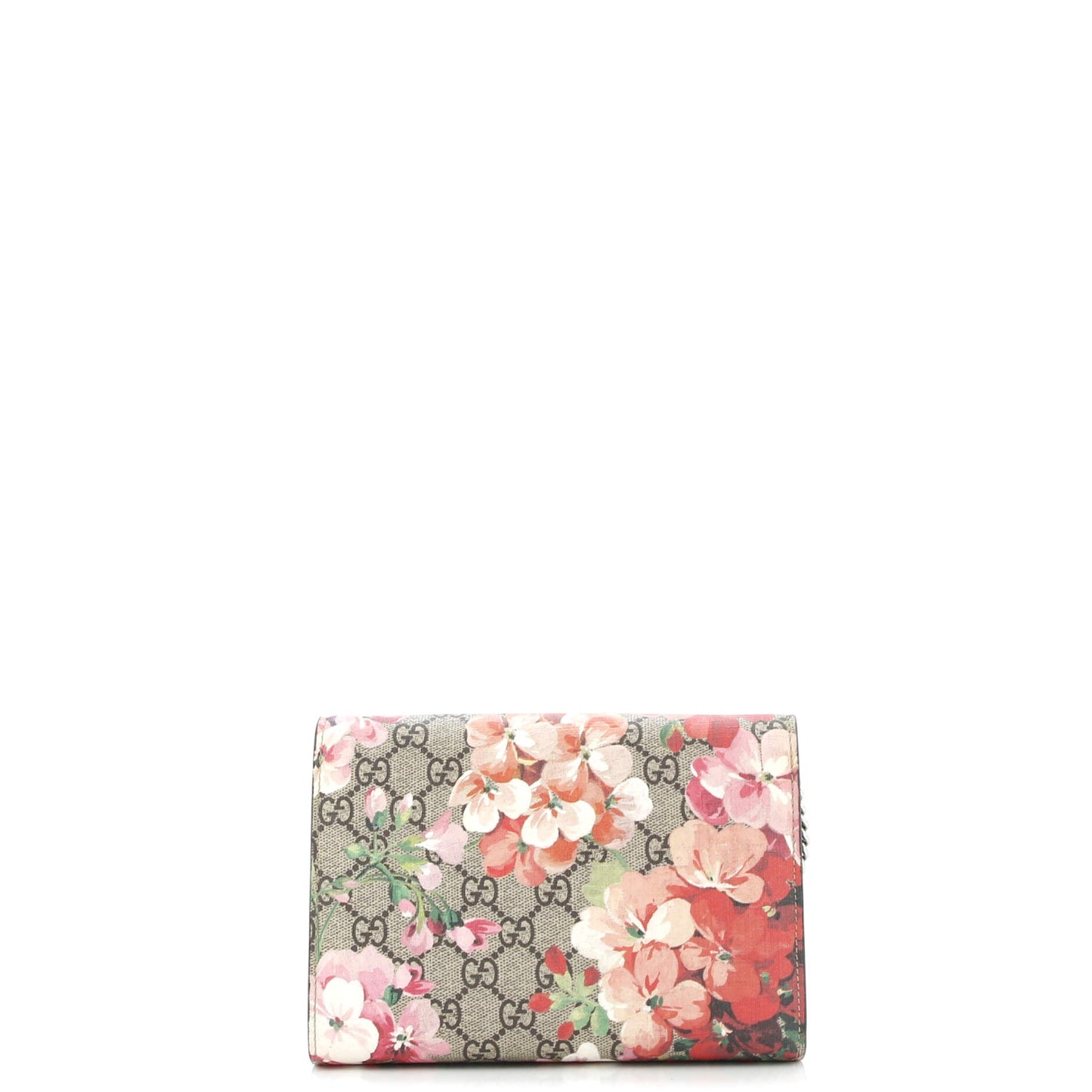 Dionysus Chain Wallet Blooms Print GG Coated Canvas Small