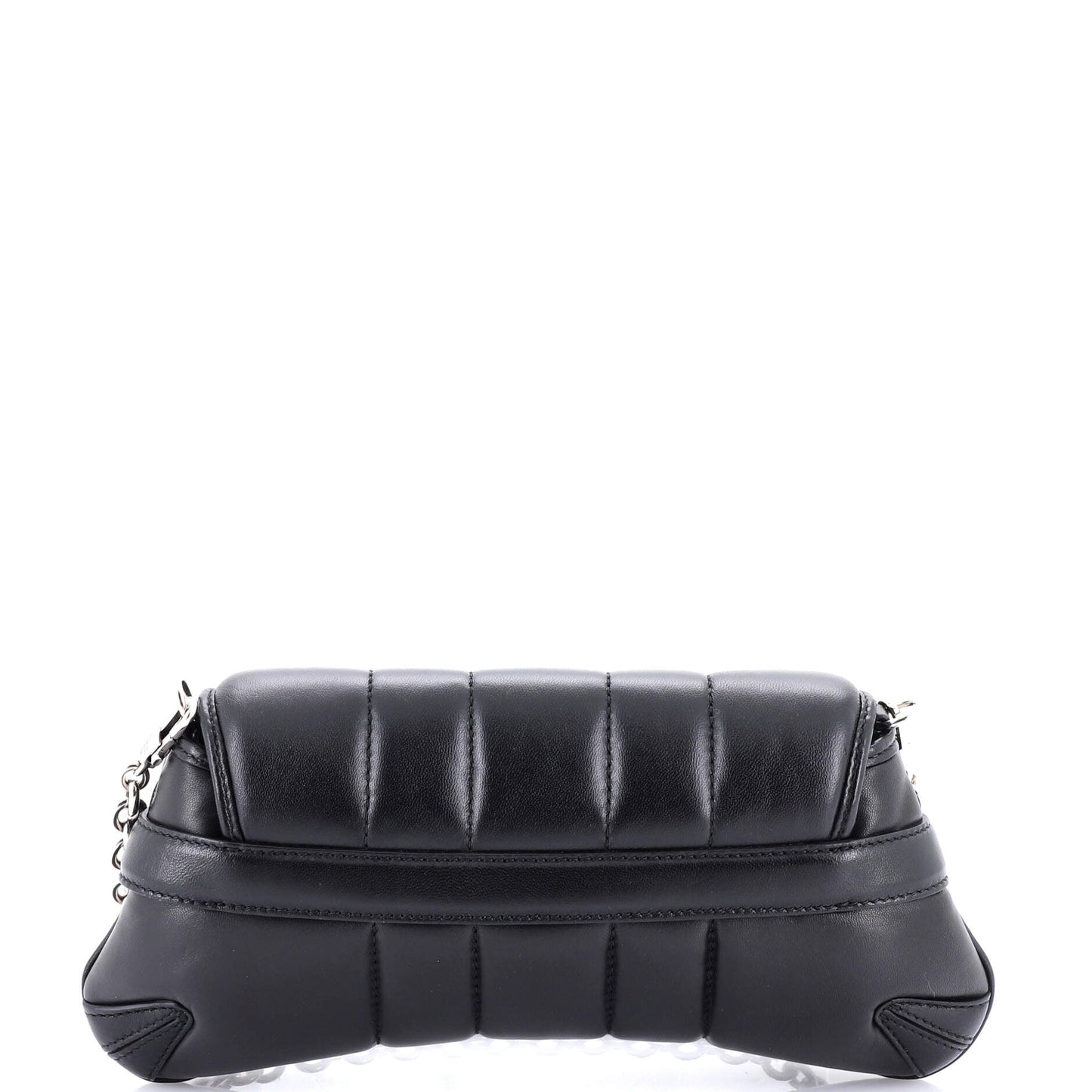 Horsebit Chain Shoulder Bag Vertical Quilted Leather Small