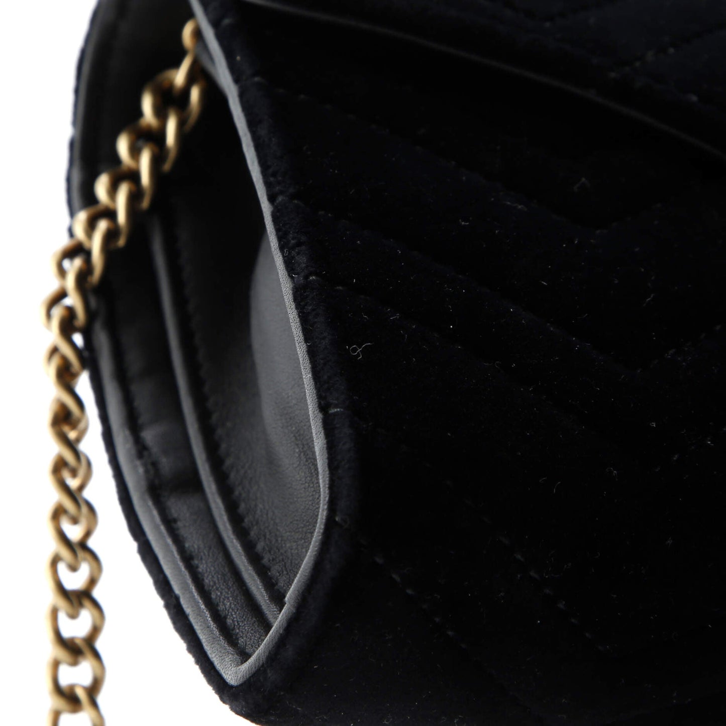 GG Marmont Chain Wallet Matelasse Velvet Mini