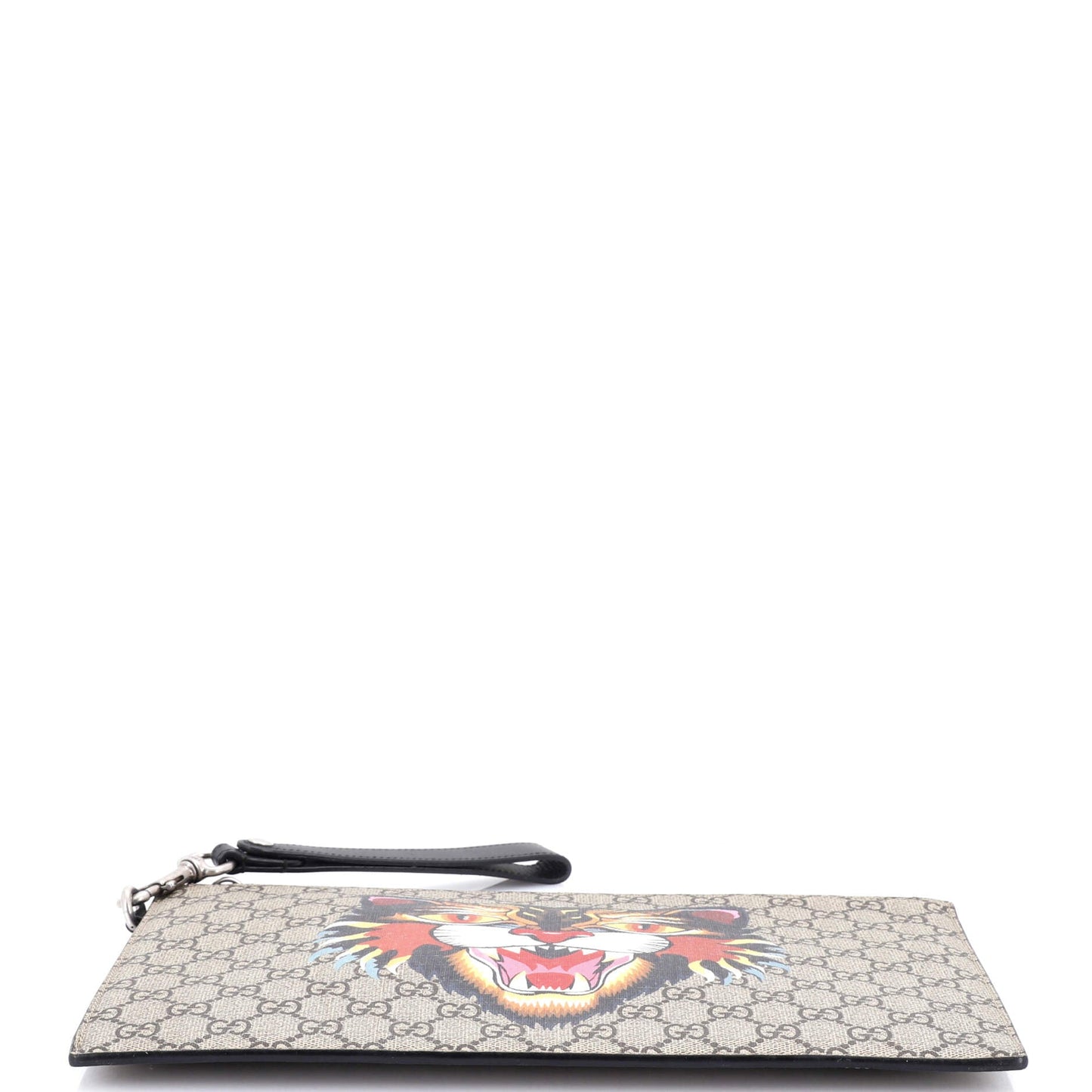 Zipped Pouch Angry Cat GG Coated Canvas Large