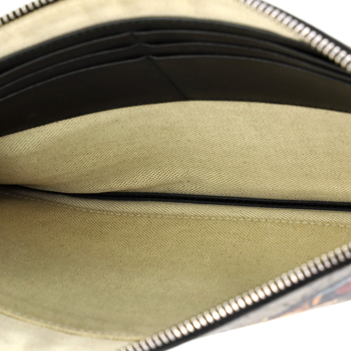 Zipped Pouch Angry Cat GG Coated Canvas Large