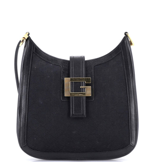 Vintage G Hobo GG Canvas and Leather