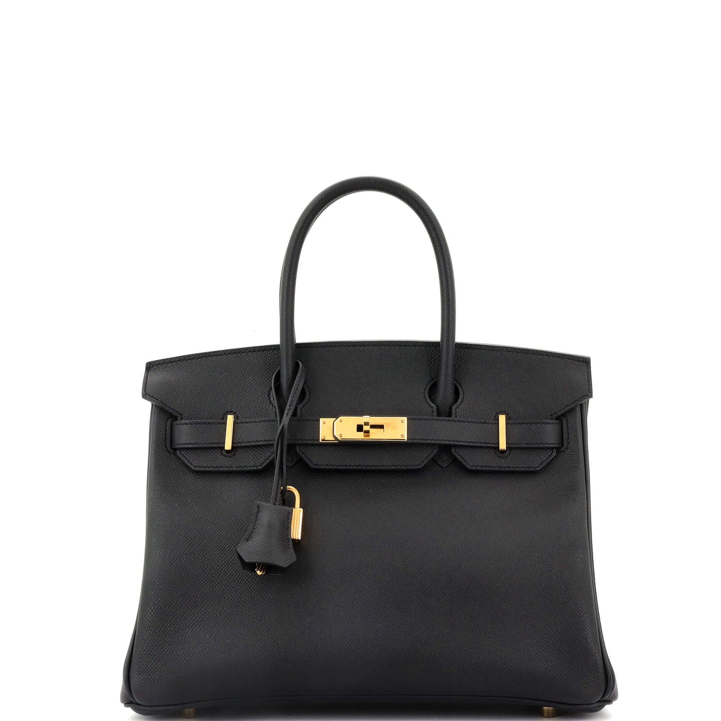 Birkin Handbag Noir Epsom with Gold Hardware 30