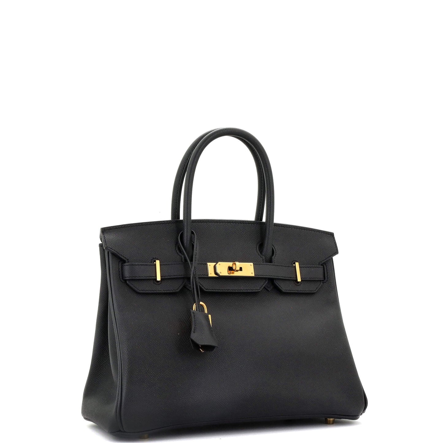 Birkin Handbag Noir Epsom with Gold Hardware 30