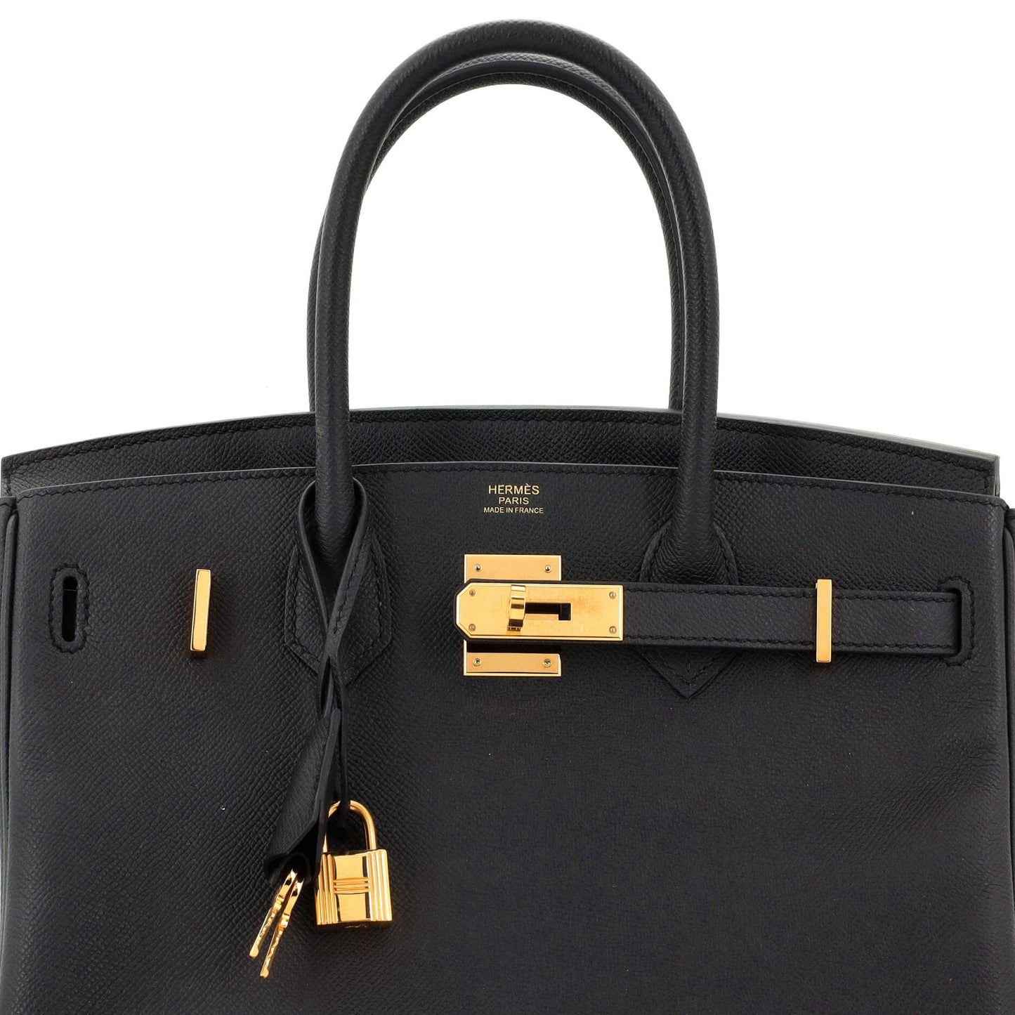 Birkin Handbag Noir Epsom with Gold Hardware 30