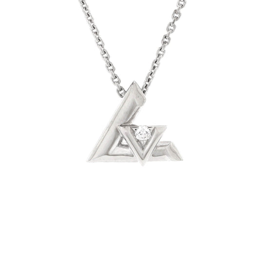 LV Volt One Pendant Necklace 18K White Gold with Diamond Small